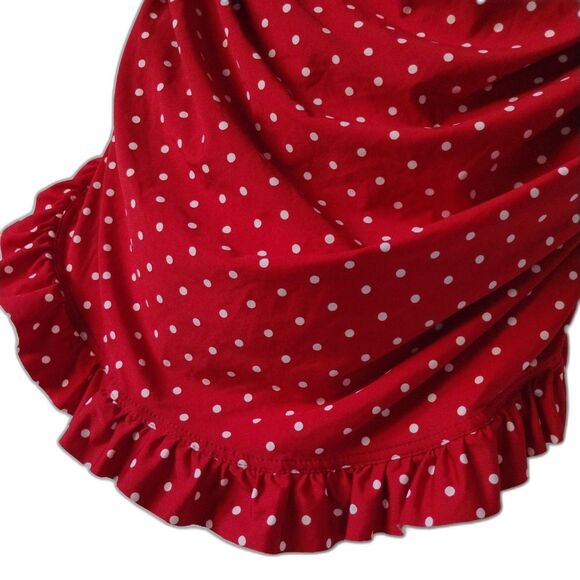 Red Polka Dot Women's Swim Dress - Picture 6 of 12